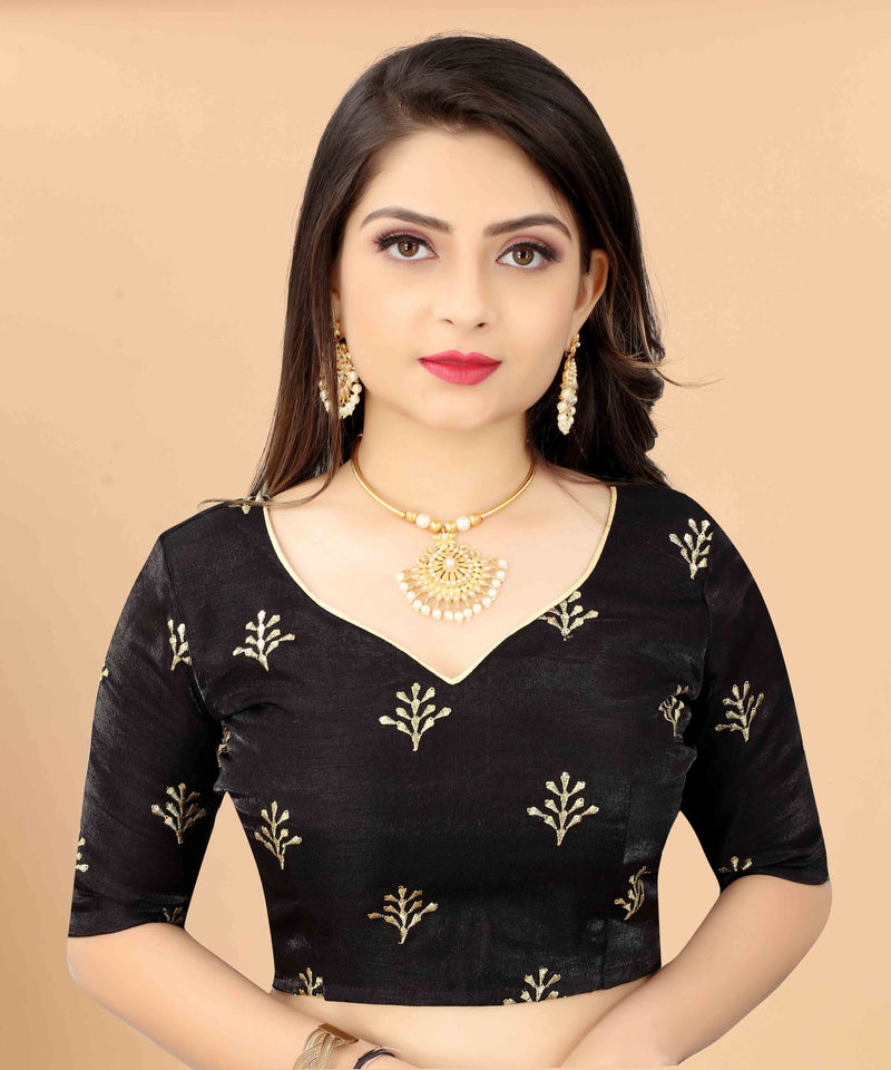 Bottle Green Sequin Soft Silk Saree With Blouse | Sadika