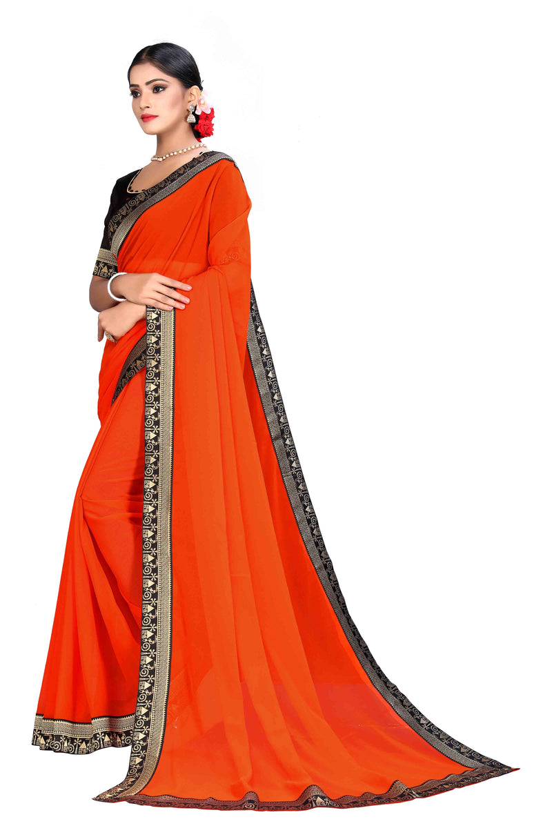 Black Border Georgette Saree