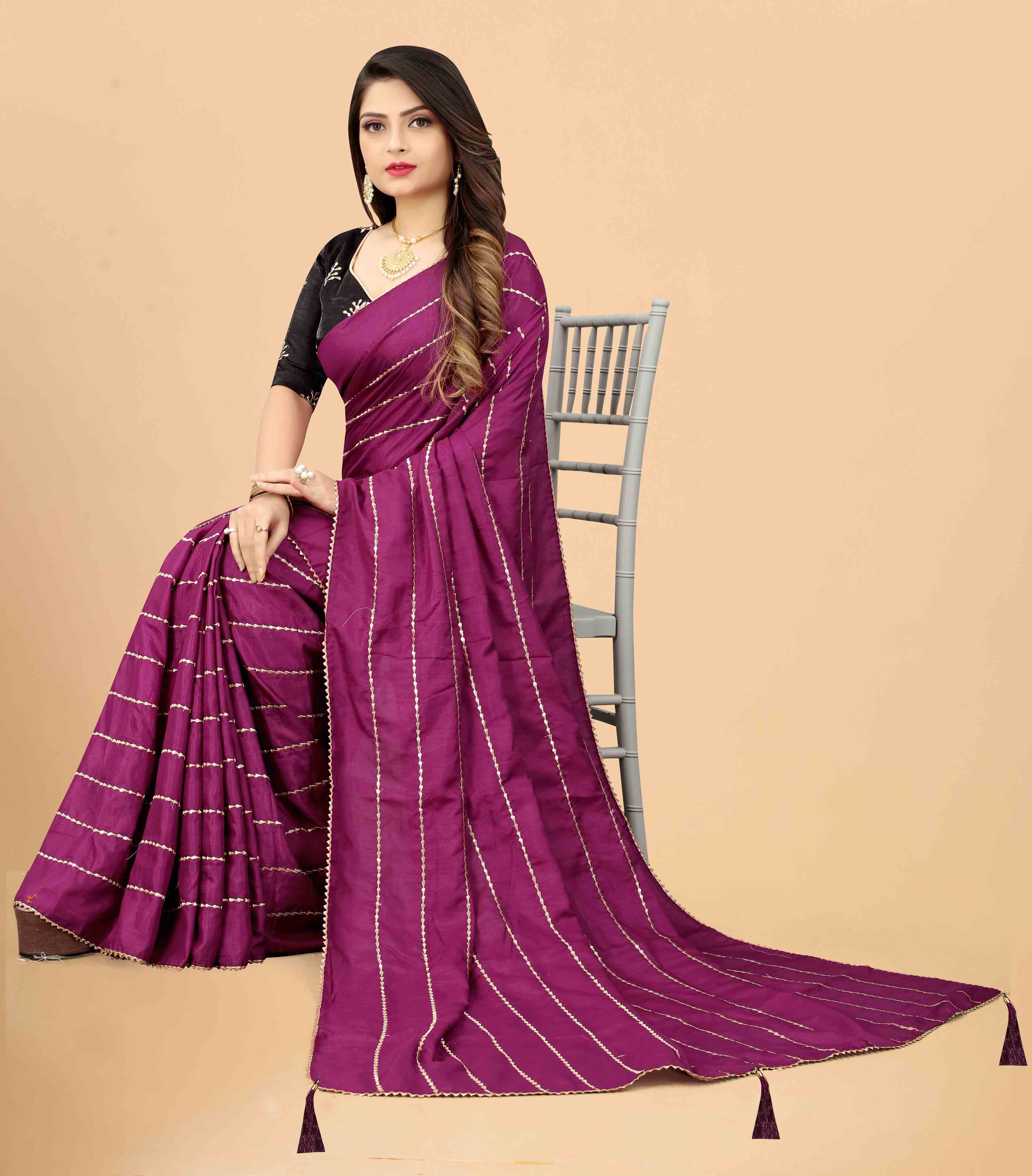 Maahi Embroidery Silk Saree Collection (Pack Of 5)