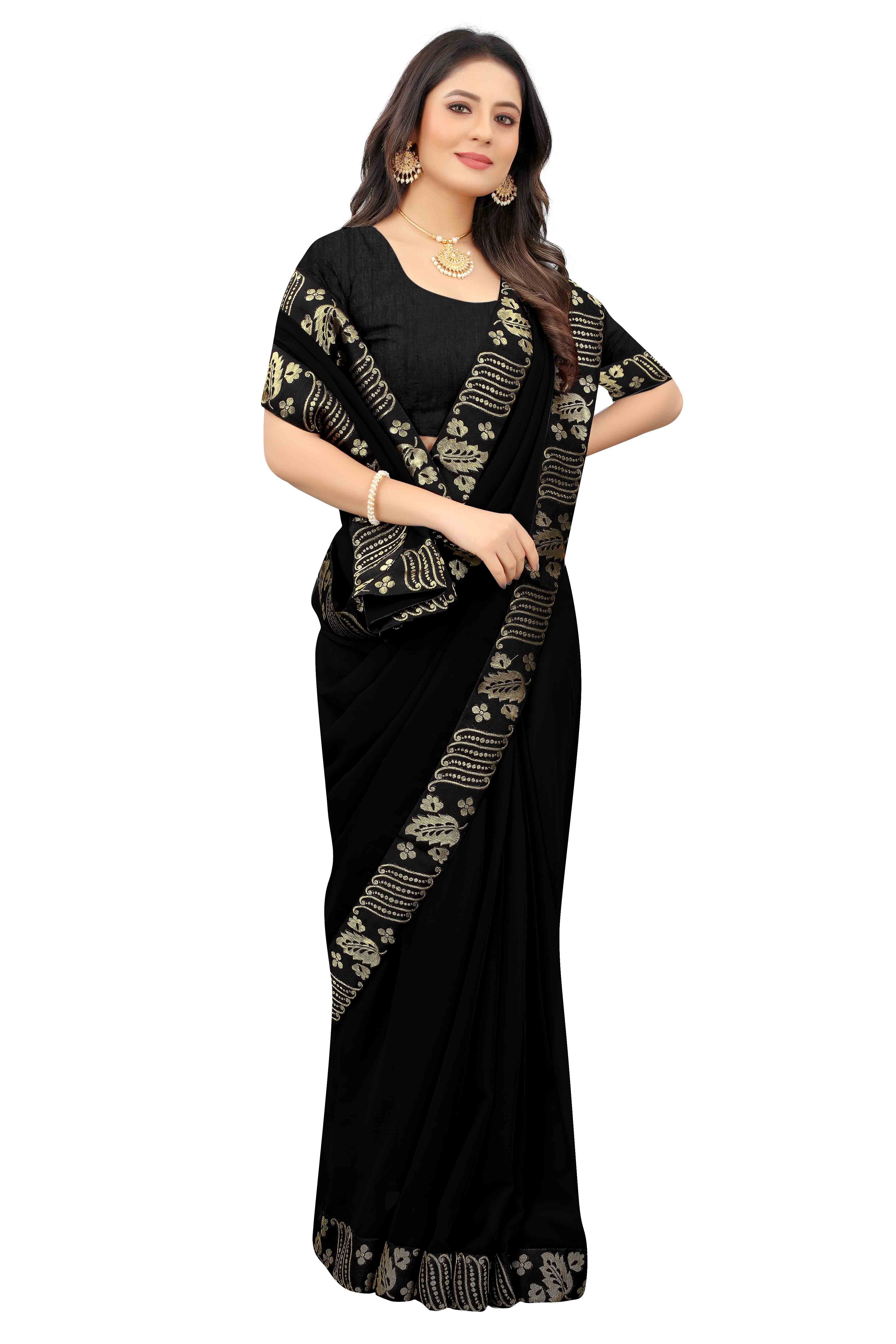 Alisha Solid Plain Georgette Saree Collection (Pack Of 4)