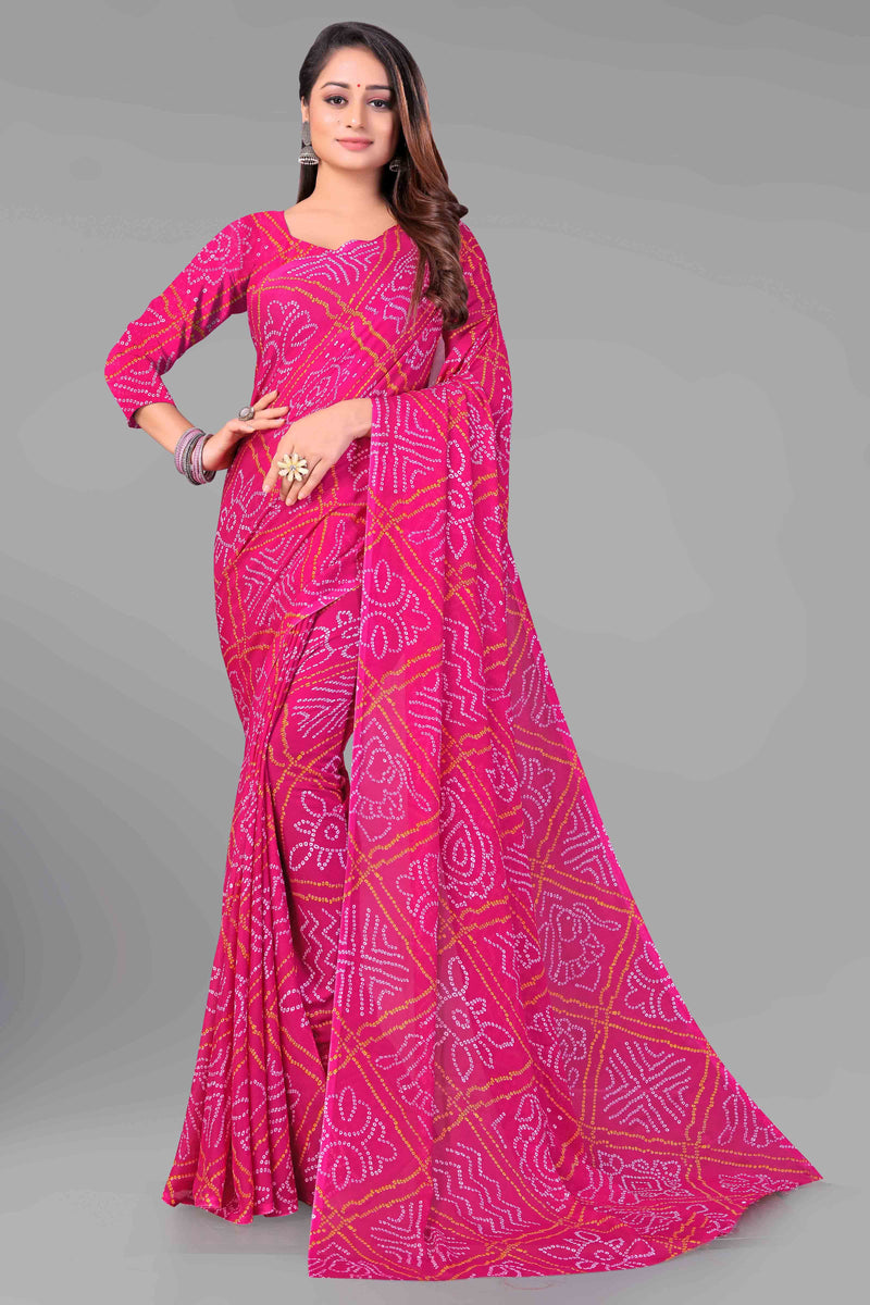 Floral Bandhani Saree