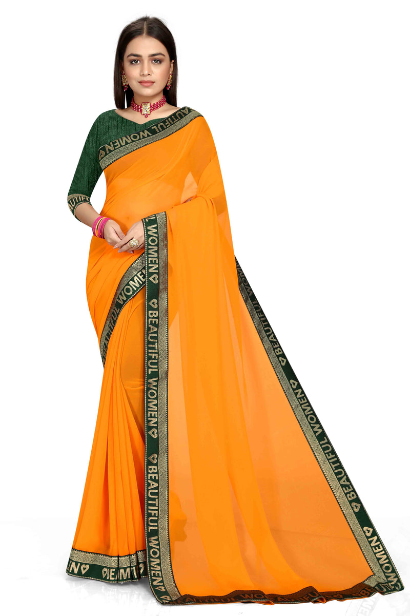 yellow saree with bottle green blouse