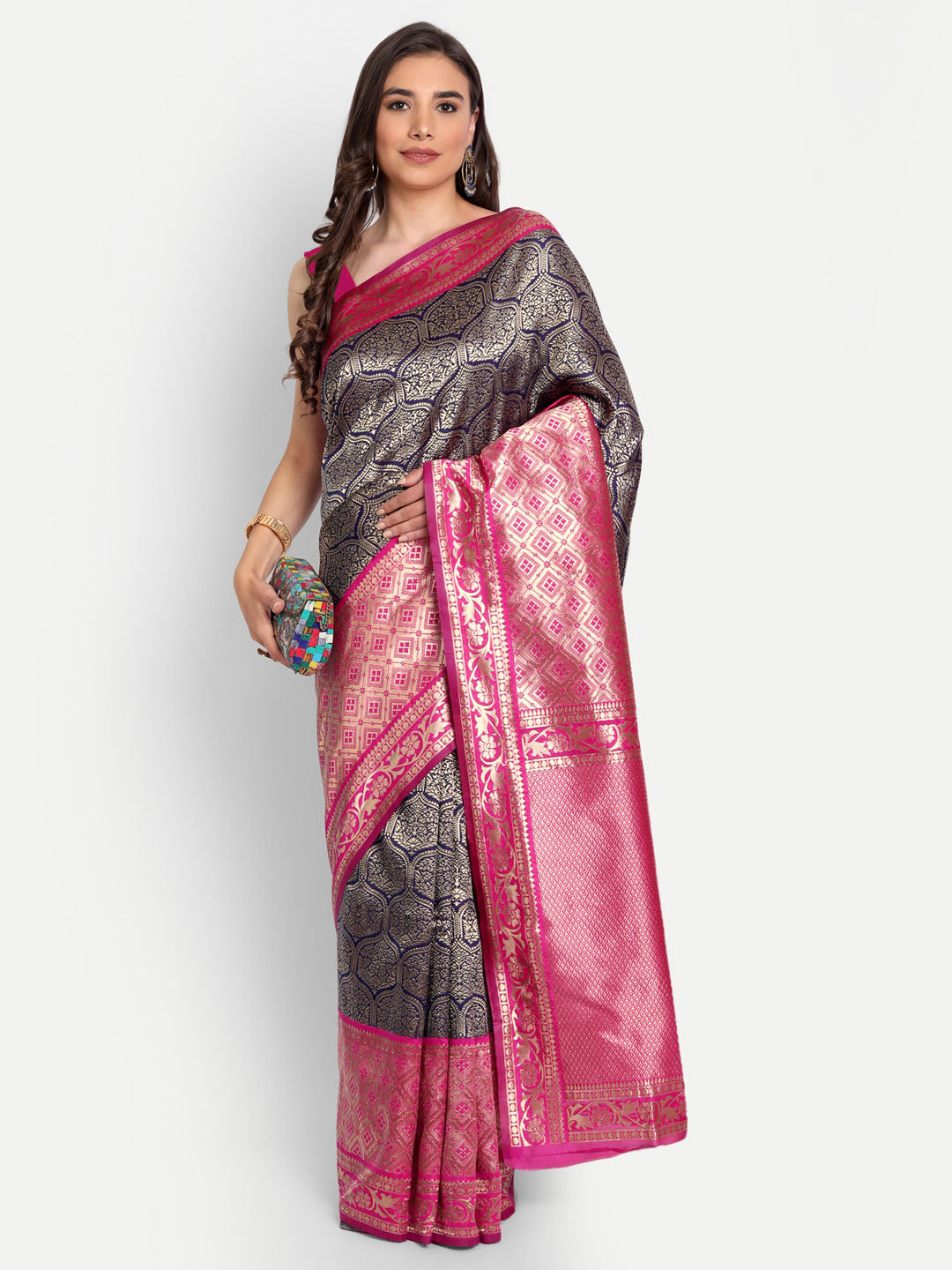 Ravina Banarasi Jacquard Silk Saree Collection (Pack Of 4)