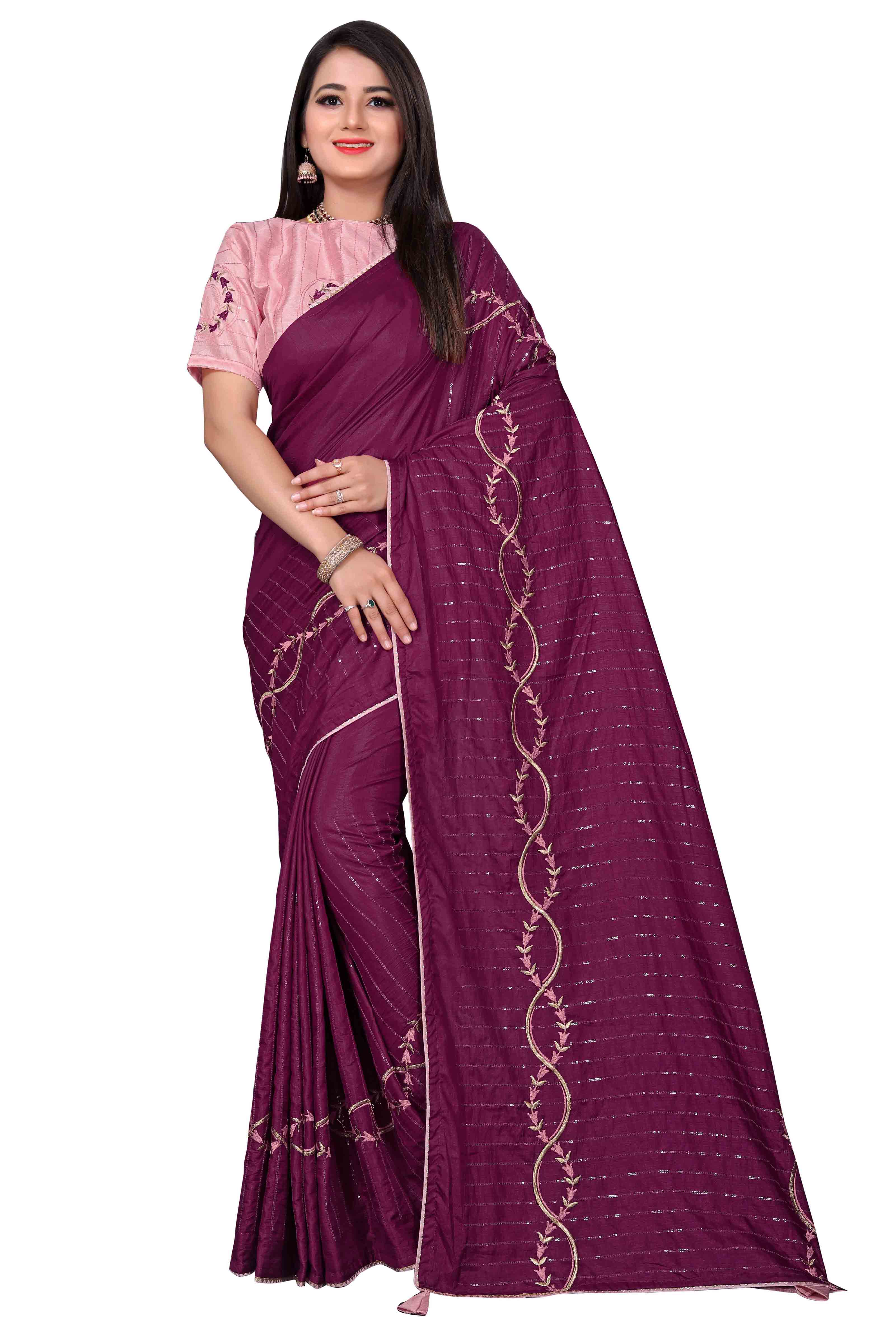 Mallika-2 Embroidered Silk Saree Collection (Pack Of 4)