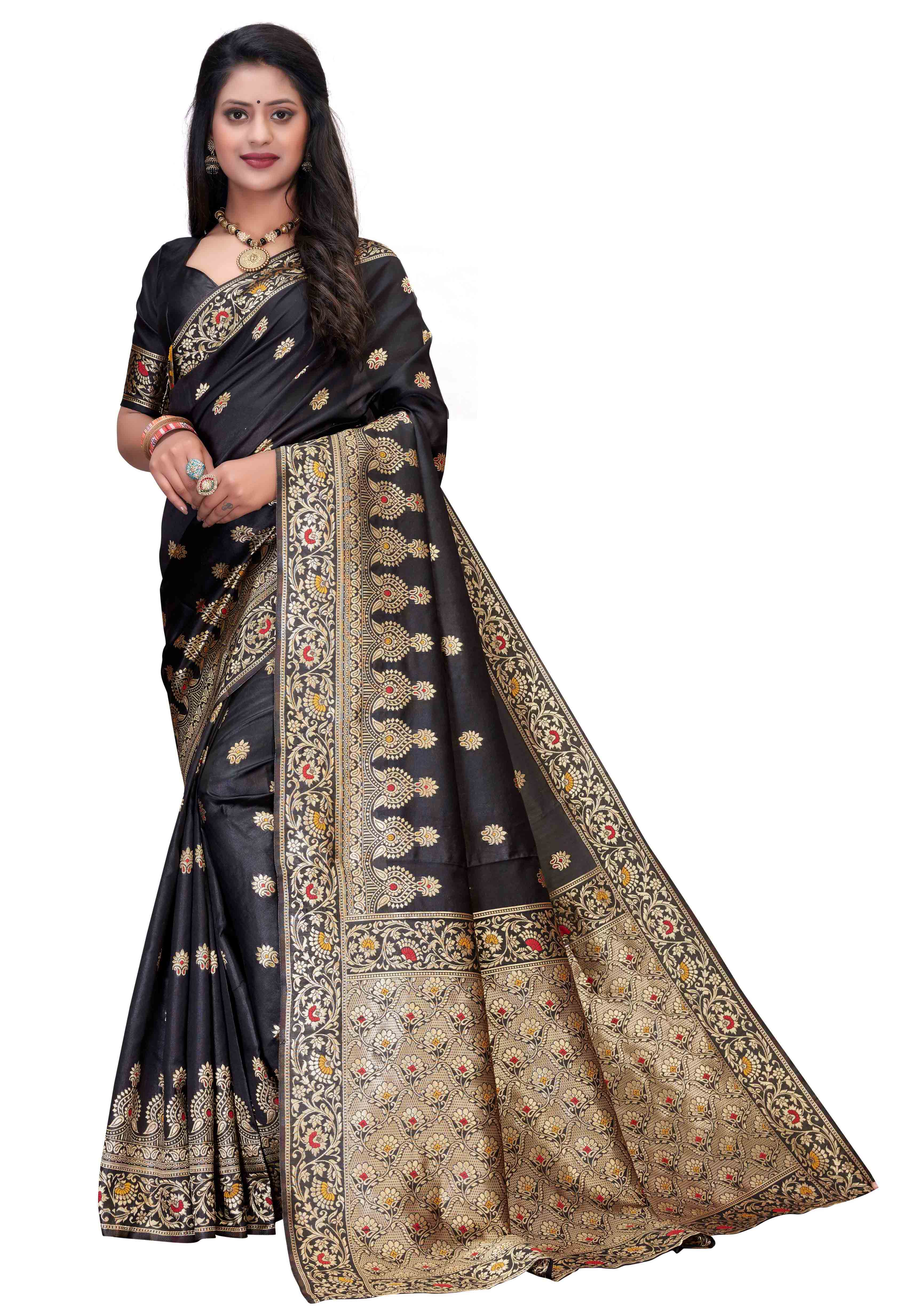 Shraddha Banarasi Jacquard Silk Saree Collection (Pack Of 4)