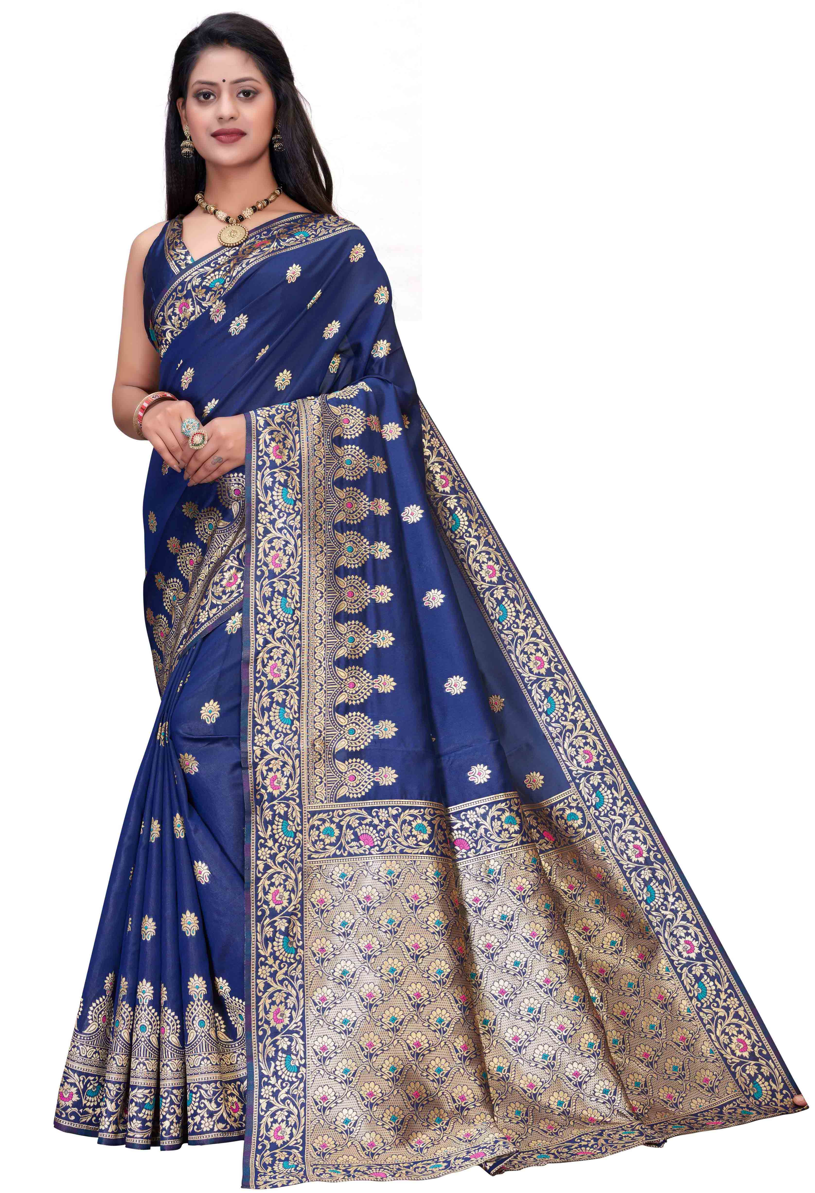 Shraddha Banarasi Jacquard Silk Saree Collection (Pack Of 4)